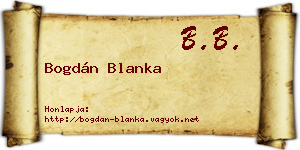 Bogdán Blanka névjegykártya